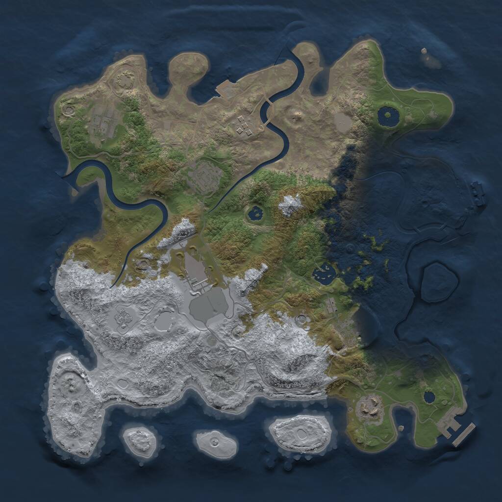 Rust Map: Procedural Map, Size: 3500, Seed: 73146821, 13 Monuments