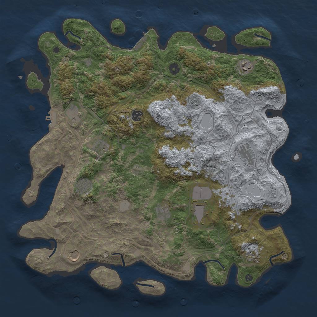Rust Map: Procedural Map, Size: 4300, Seed: 1266819651, 20 Monuments