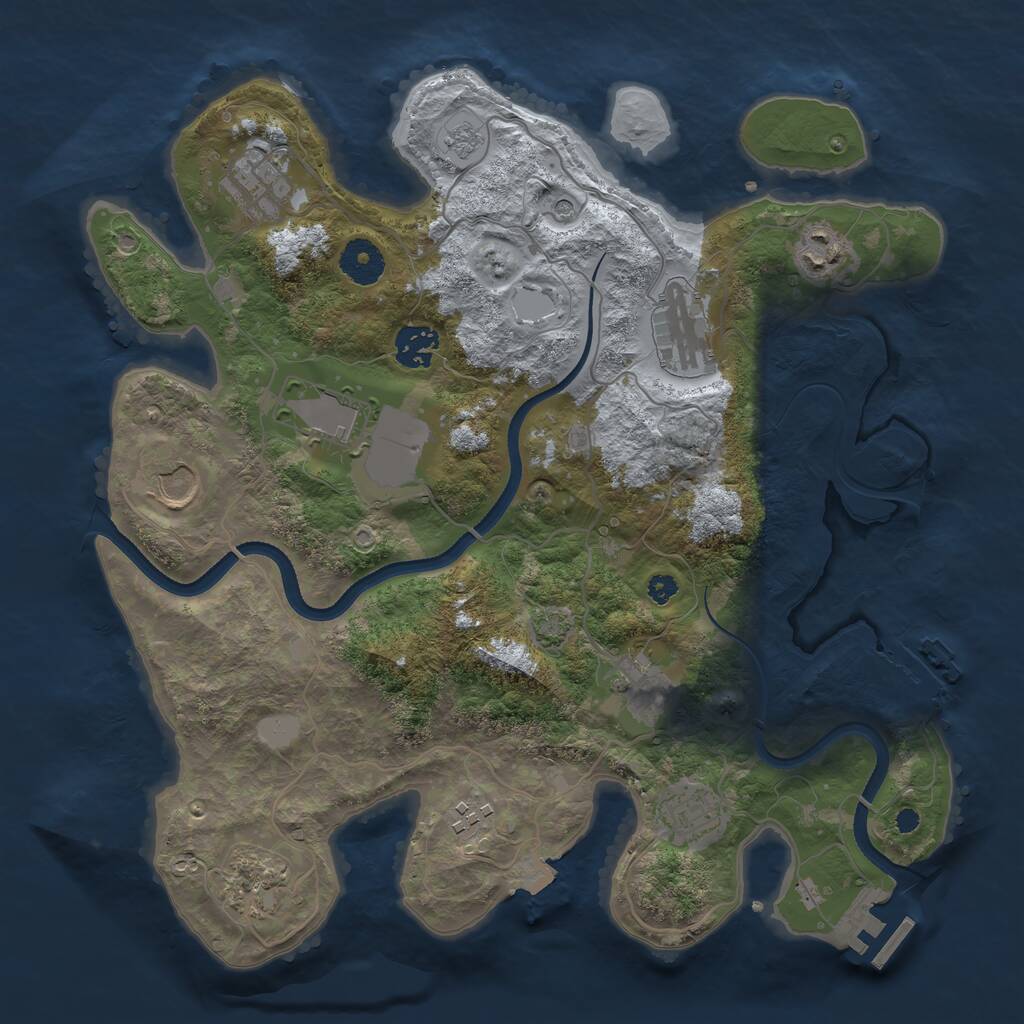 Rust Map: Procedural Map, Size: 3500, Seed: 1556698895, 16 Monuments