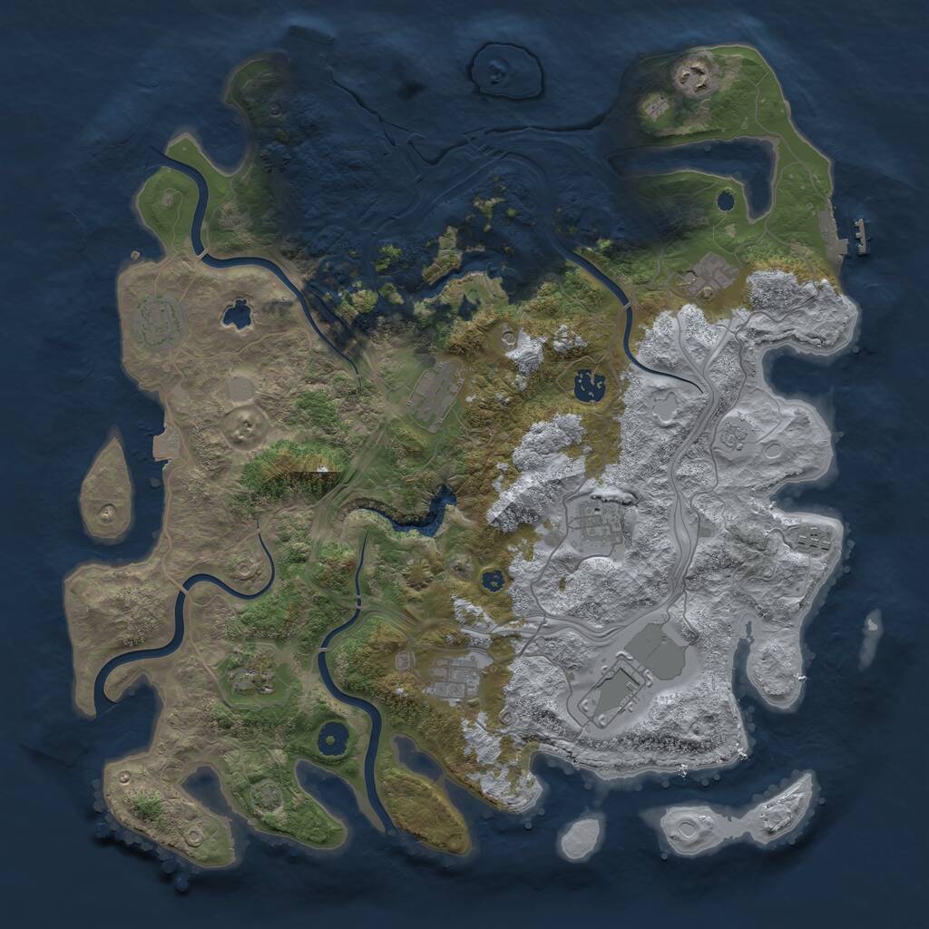 Rust Map: Procedural Map, Size: 4250, Seed: 2112322309, 16 Monuments