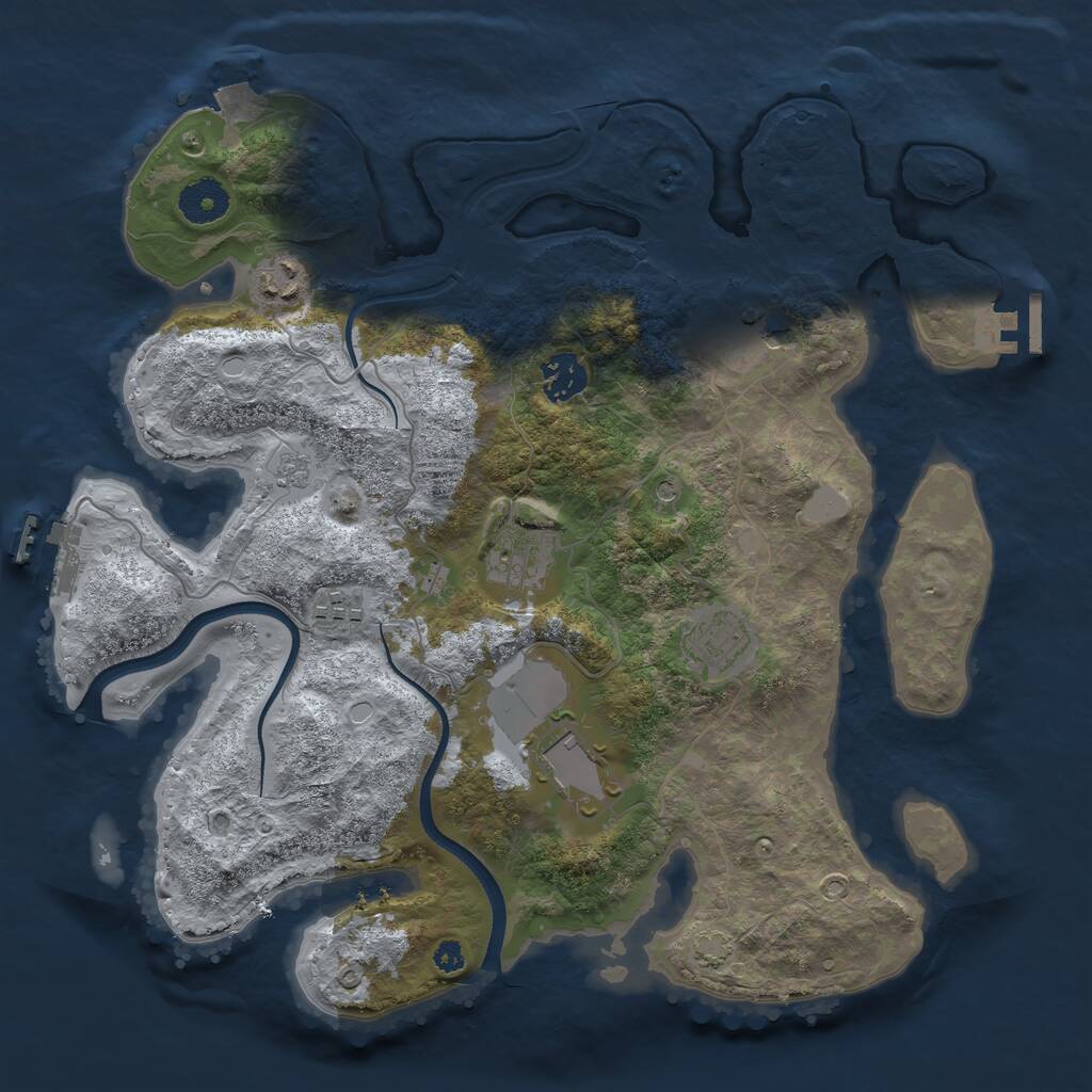 Rust Map: Procedural Map, Size: 3500, Seed: 144995114, 13 Monuments