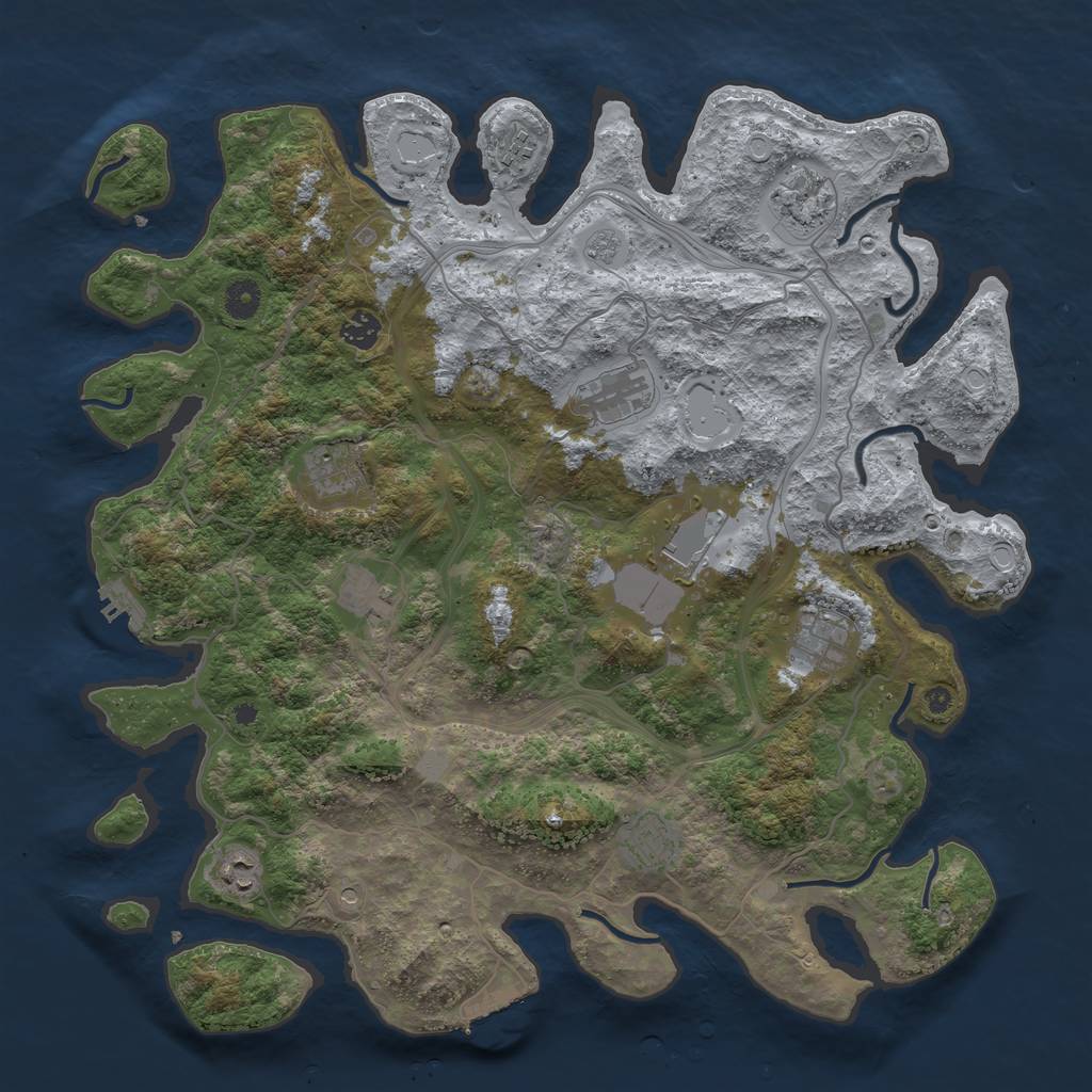Rust Map: Procedural Map, Size: 4250, Seed: 1262526864, 19 Monuments
