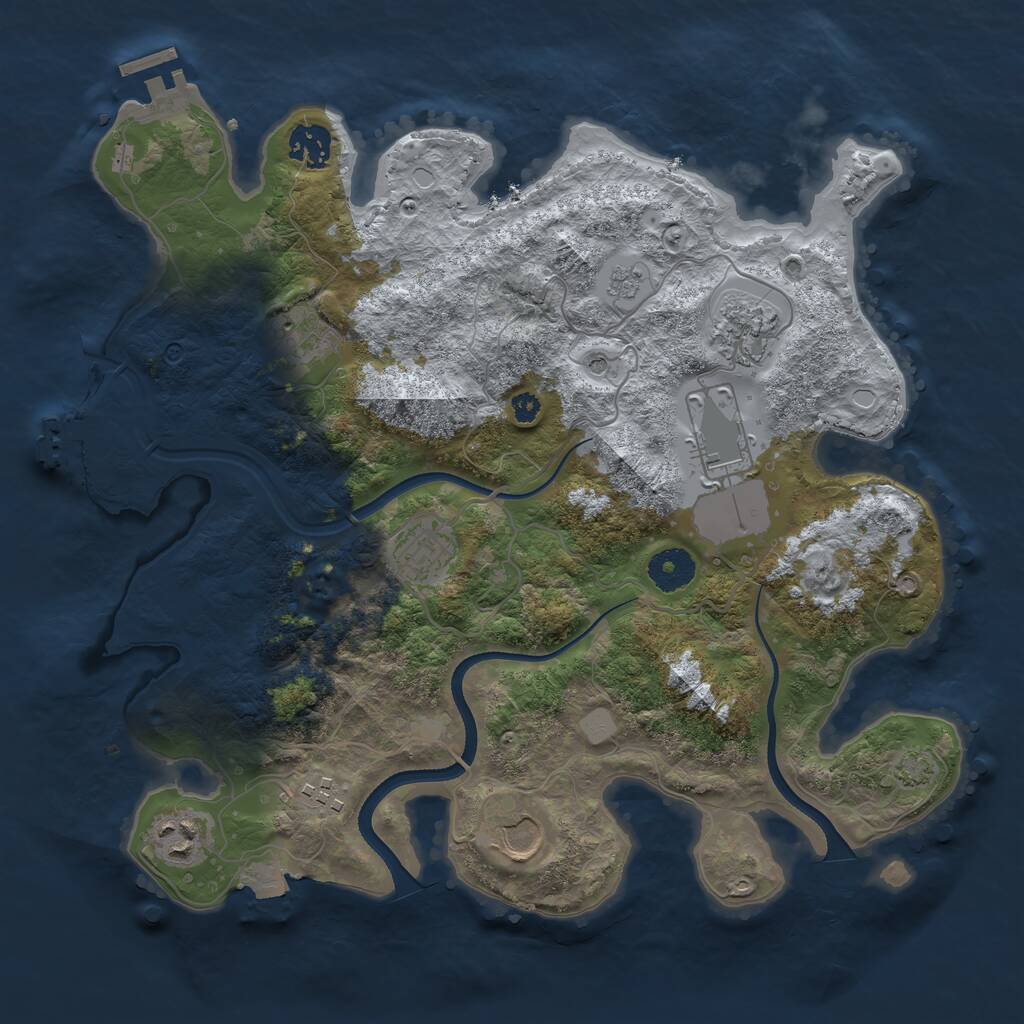 Rust Map: Procedural Map, Size: 3500, Seed: 63581824, 14 Monuments