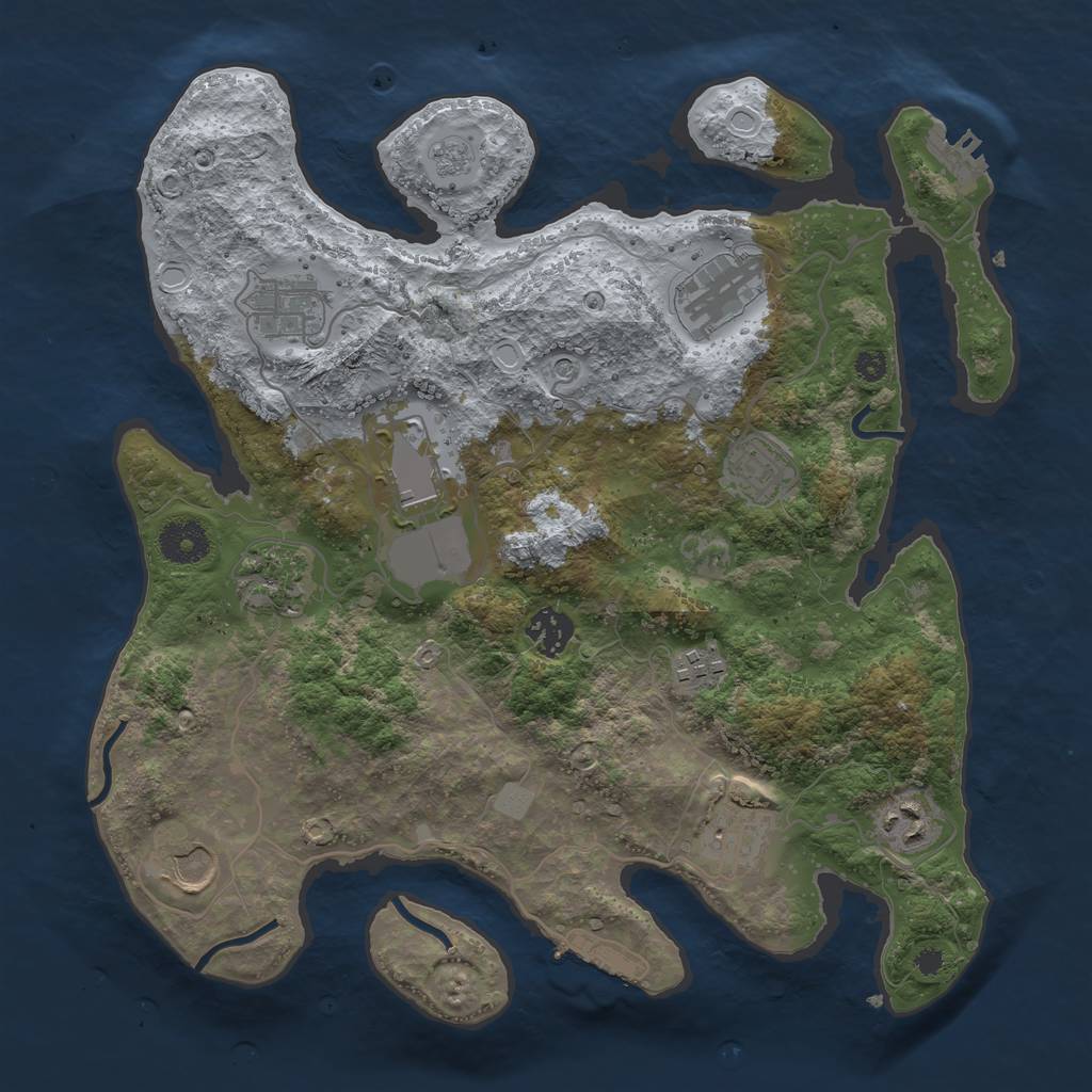 Rust Map: Procedural Map, Size: 3500, Seed: 6220087, 19 Monuments