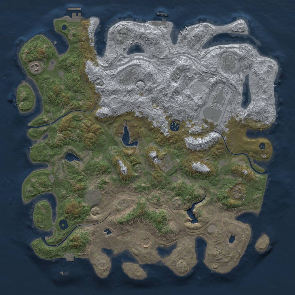 Rust Map: Procedural Map, Size: 4500, Seed: 54209344, 16 Monuments