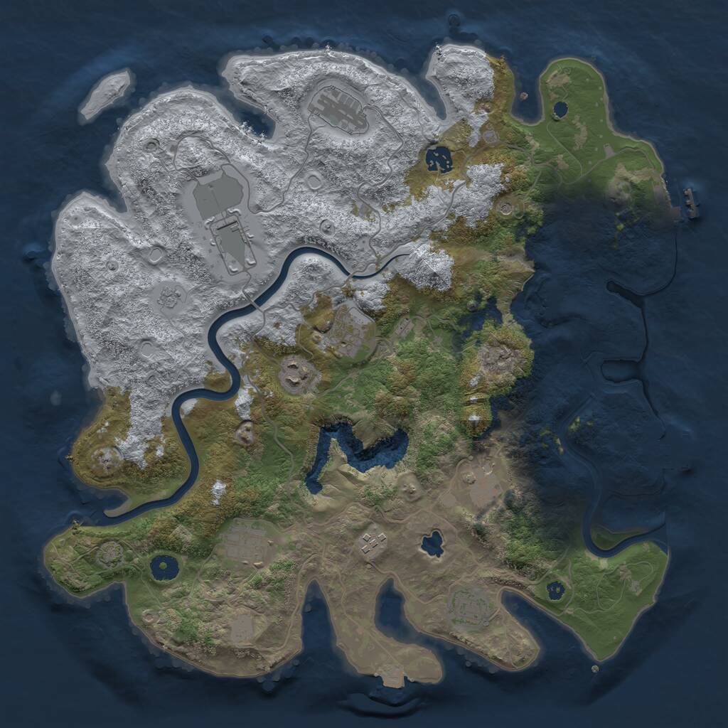 Rust Map: Procedural Map, Size: 4000, Seed: 472657, 15 Monuments