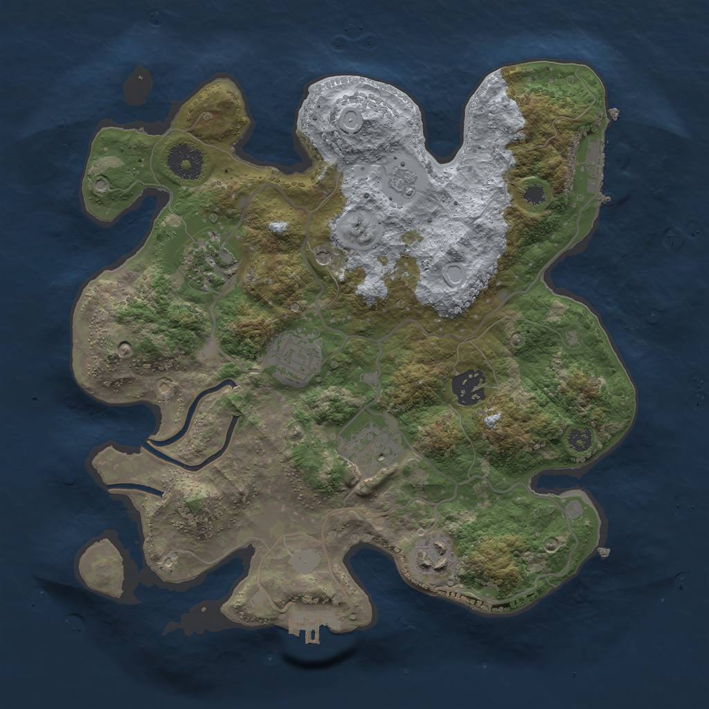 Rust Map: Procedural Map, Size: 3000, Seed: 1814934620, 14 Monuments