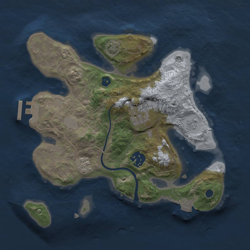 Rust Map: Procedural Map, Size: 2600, Seed: 9164, 7 Monuments