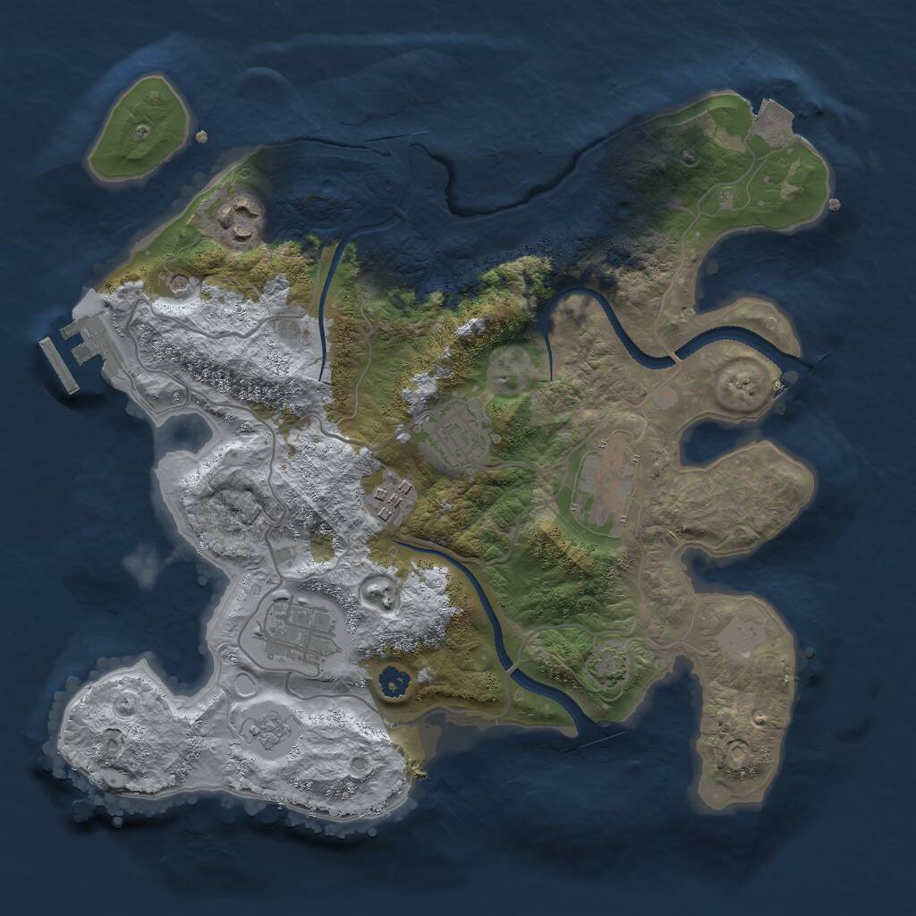 Rust Map: Procedural Map, Size: 3000, Seed: 202512662, 10 Monuments