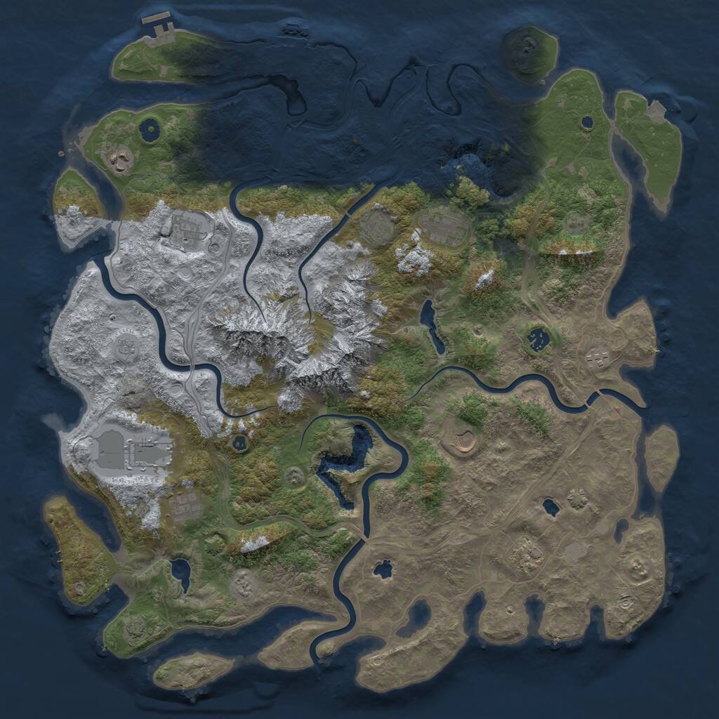Rust Map: Procedural Map, Size: 5000, Seed: 923730494, 16 Monuments