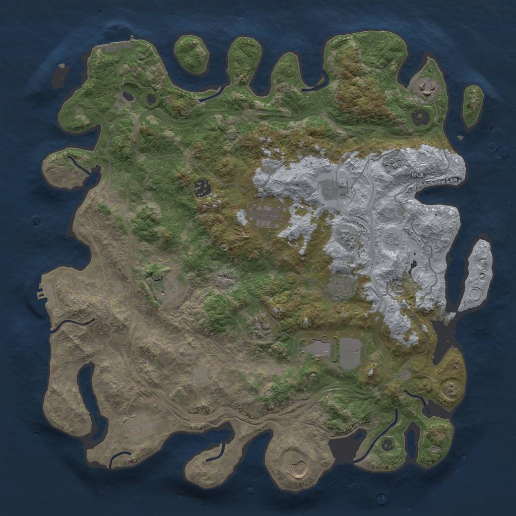 Rust Map: Procedural Map, Size: 4300, Seed: 14523699, 20 Monuments