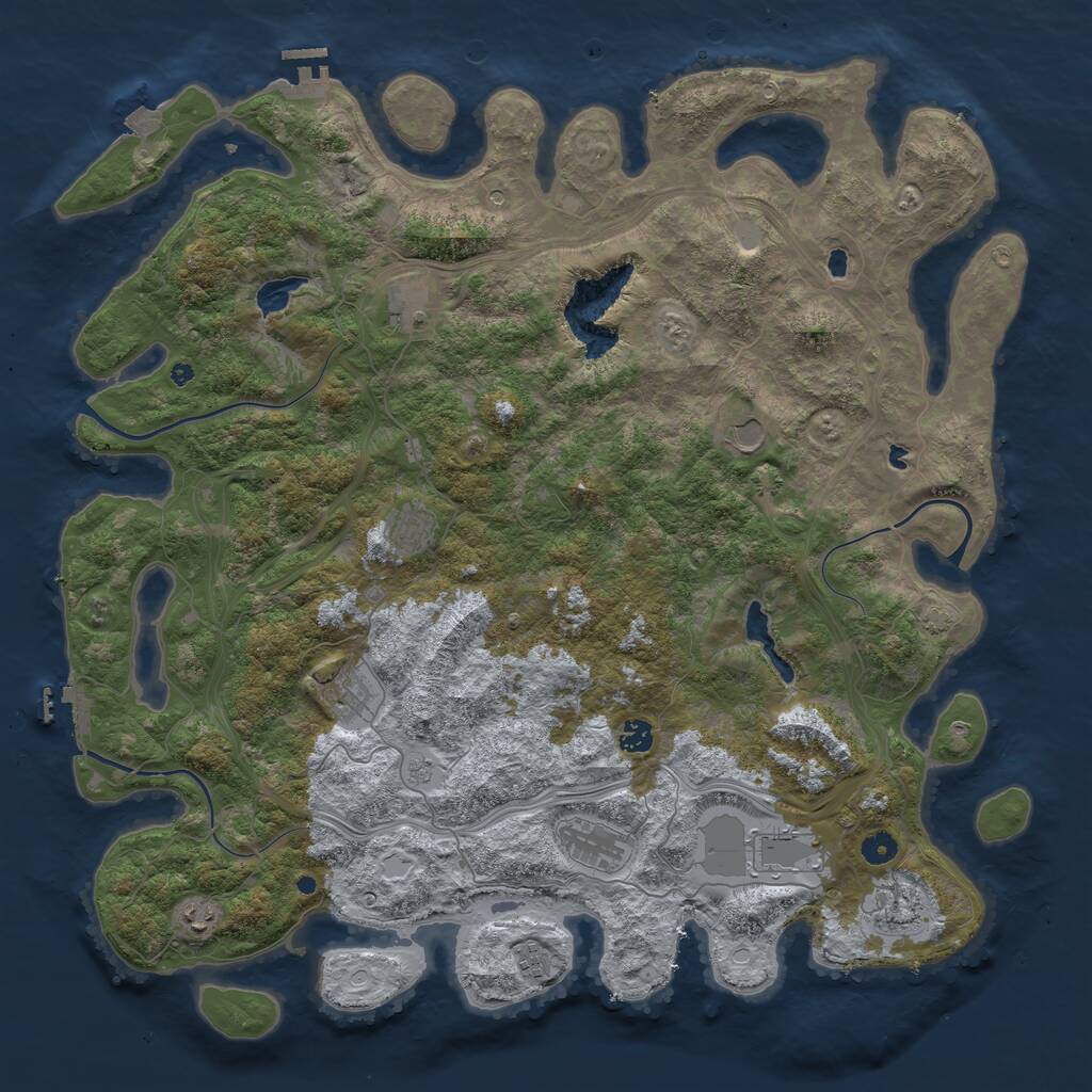 Rust Map: Procedural Map, Size: 4800, Seed: 1960099271, 16 Monuments