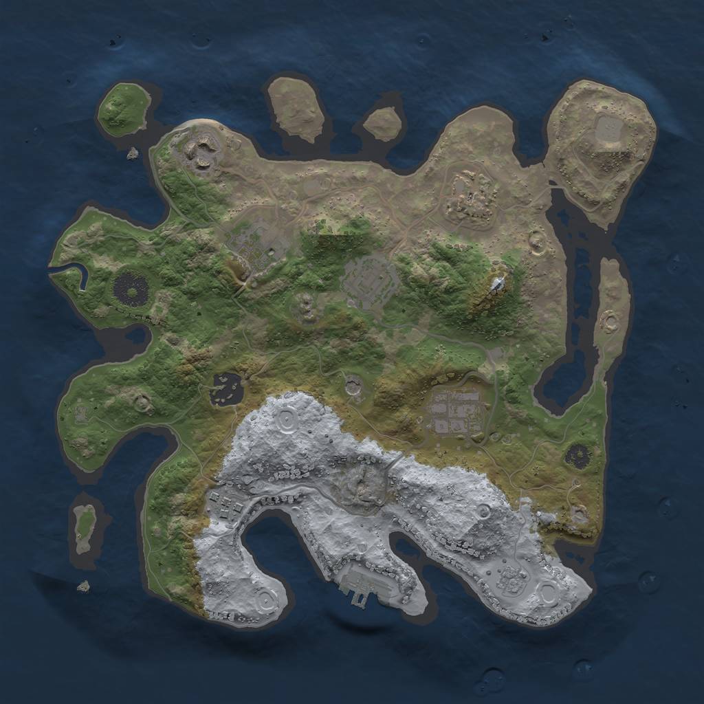 Rust Map: Procedural Map, Size: 3000, Seed: 541395346, 15 Monuments