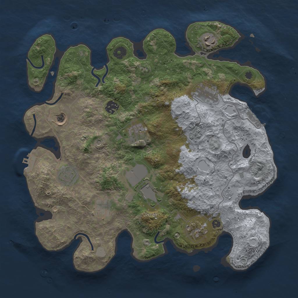 Rust Map: Procedural Map, Size: 3550, Seed: 56403251, 19 Monuments