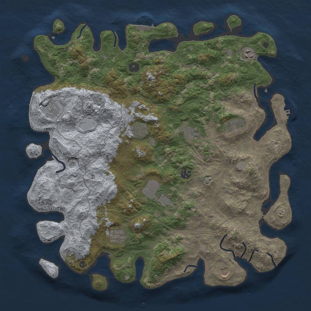 Rust Map: Procedural Map, Size: 4500, Seed: 101019, 19 Monuments