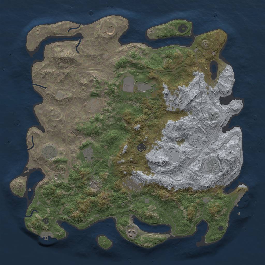 Rust Map: Procedural Map, Size: 4500, Seed: 807159003, 20 Monuments