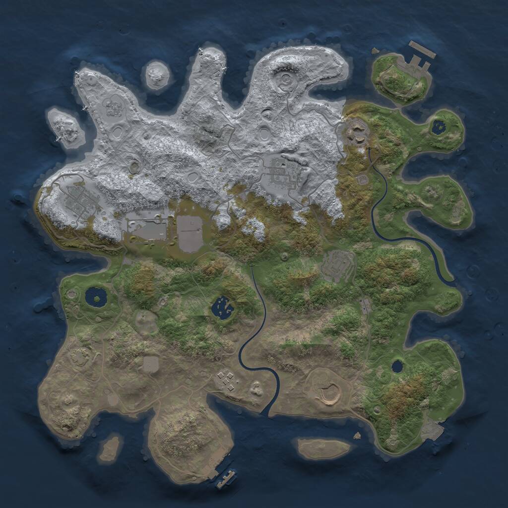 Rust Map: Procedural Map, Size: 3550, Seed: 270419903, 14 Monuments