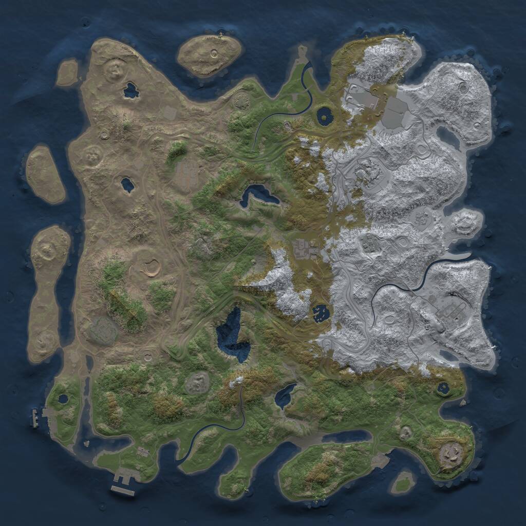 Rust Map: Procedural Map, Size: 4500, Seed: 1736925172, 16 Monuments