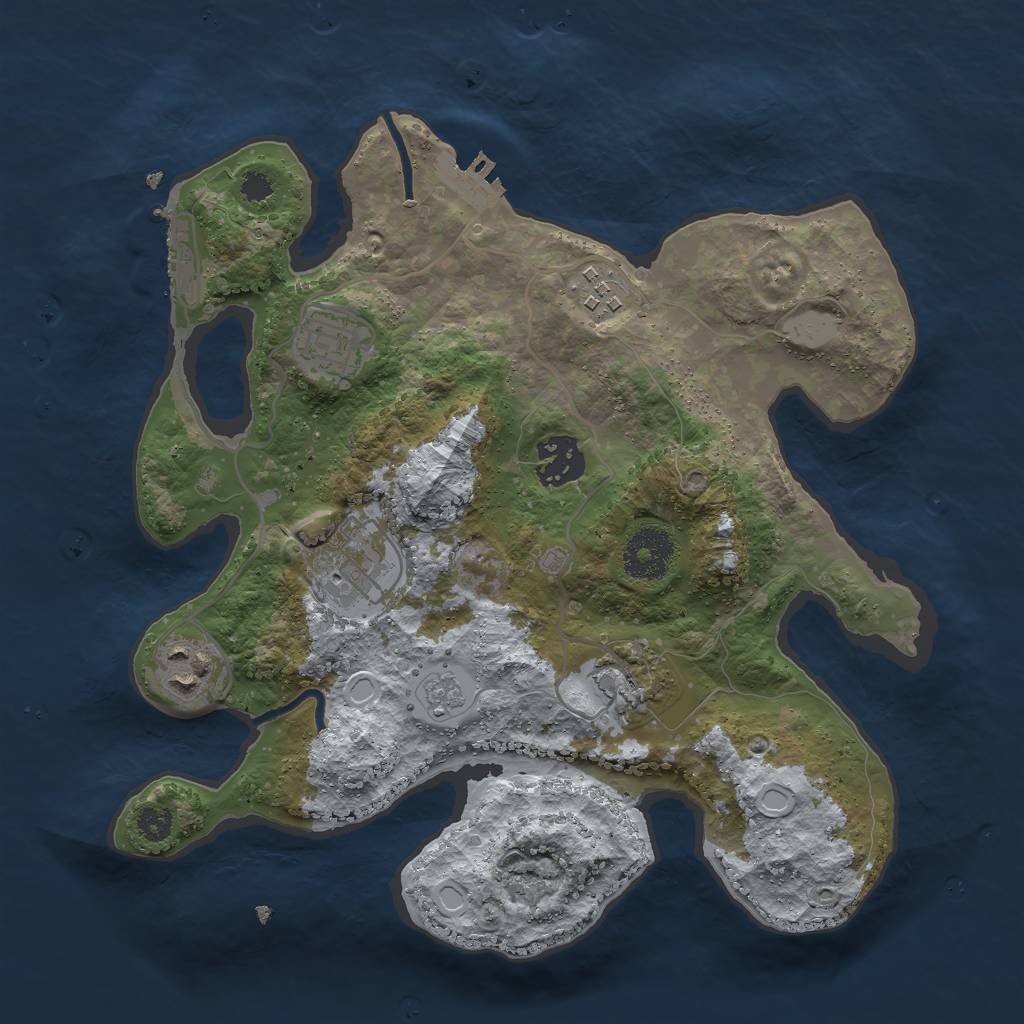 Rust Map: Procedural Map, Size: 3000, Seed: 1076436982, 14 Monuments