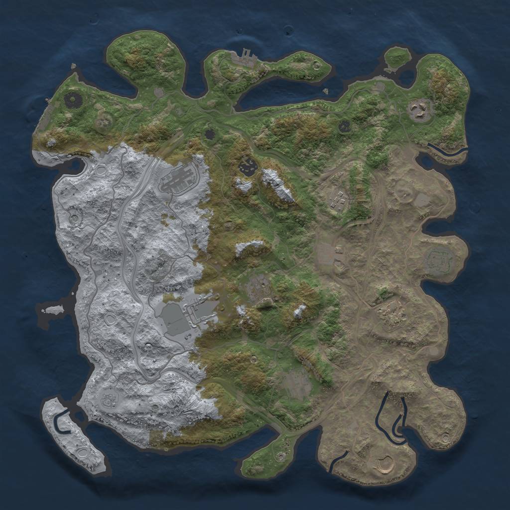 Rust Map: Procedural Map, Size: 4250, Seed: 45678901, 20 Monuments