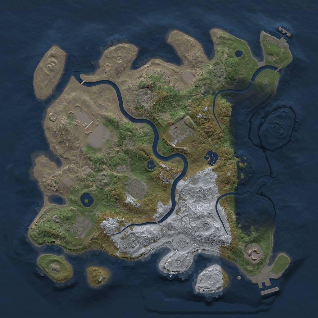 Rust Map: Procedural Map, Size: 3500, Seed: 11173275, 13 Monuments