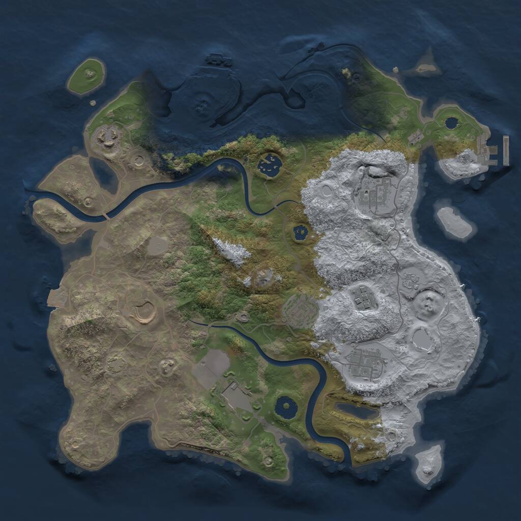 Rust Map: Procedural Map, Size: 3500, Seed: 12311341, 14 Monuments