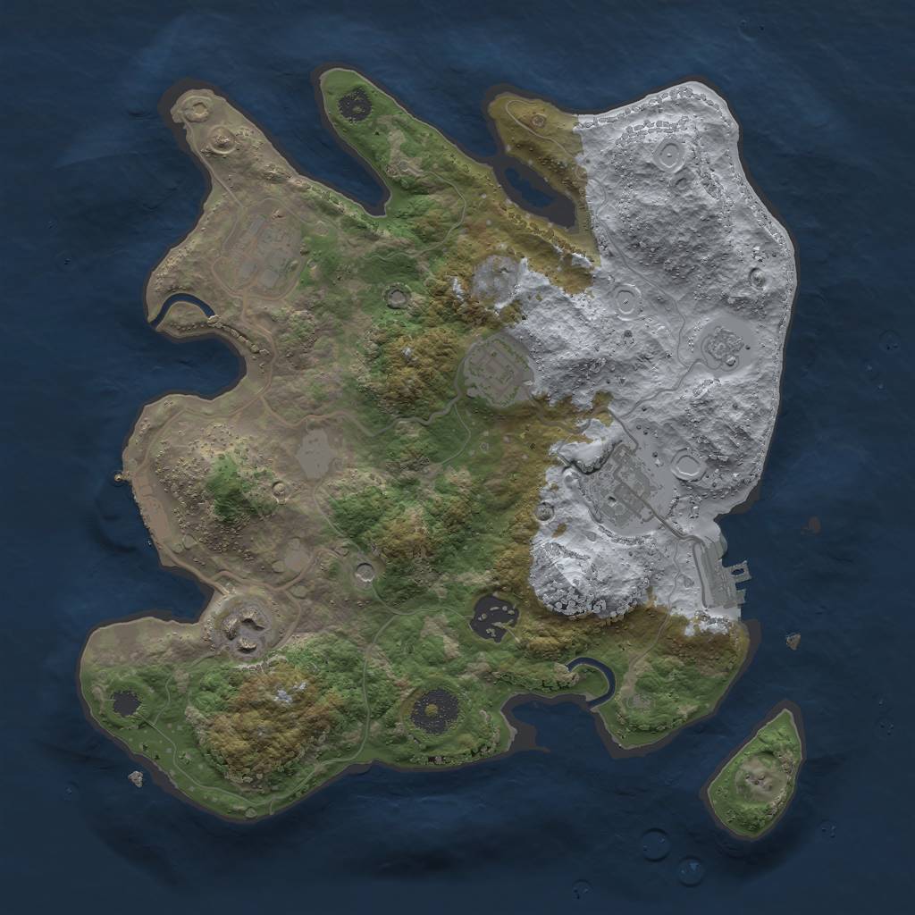 Rust Map: Procedural Map, Size: 3000, Seed: 1426001720, 14 Monuments