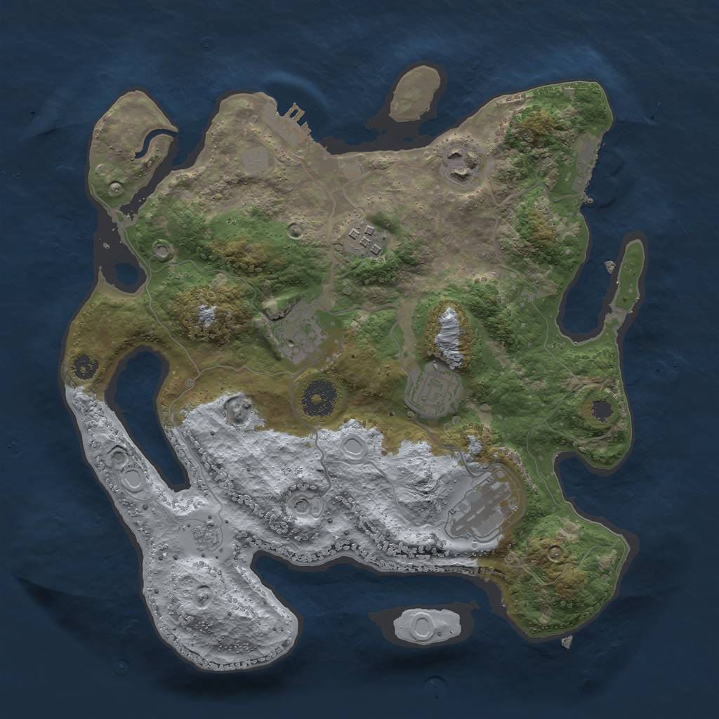 Rust Map: Procedural Map, Size: 3000, Seed: 4801637, 14 Monuments
