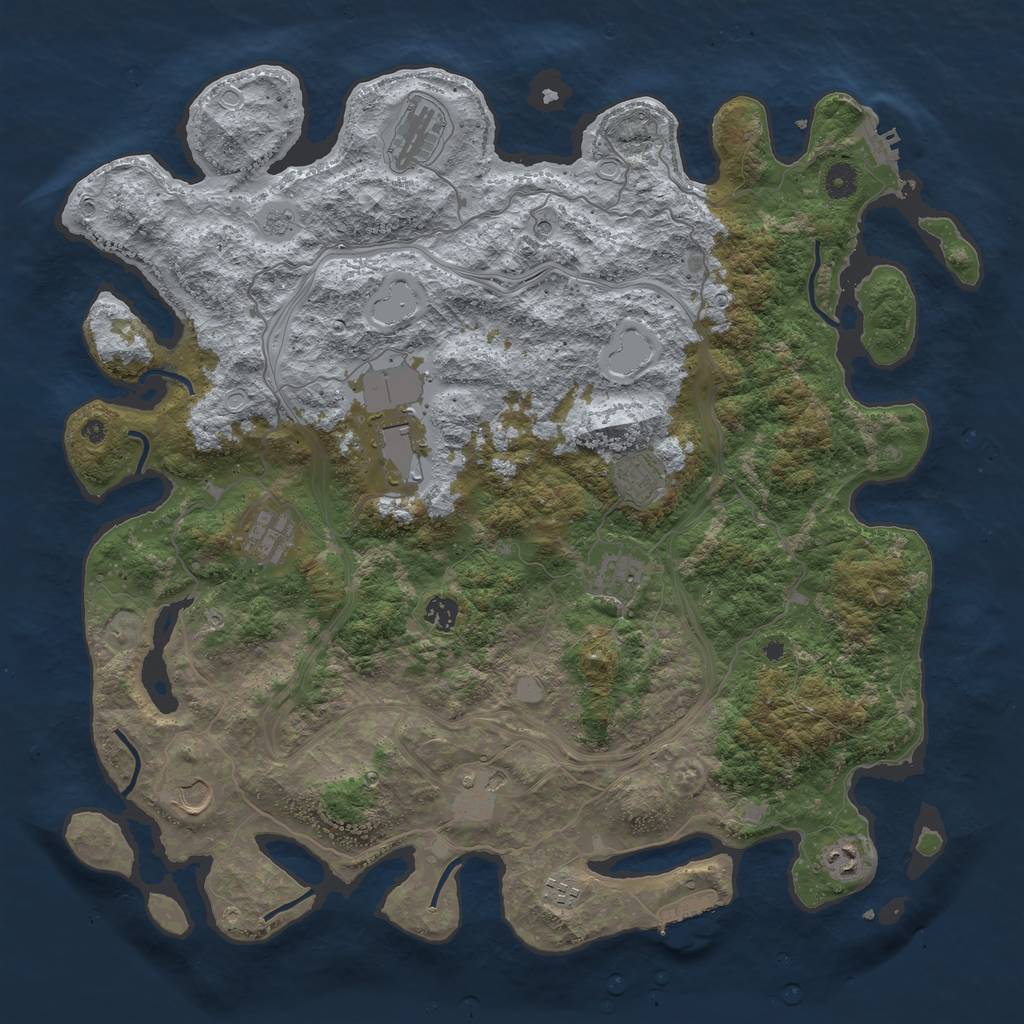 Rust Map: Procedural Map, Size: 4500, Seed: 1608371119, 19 Monuments