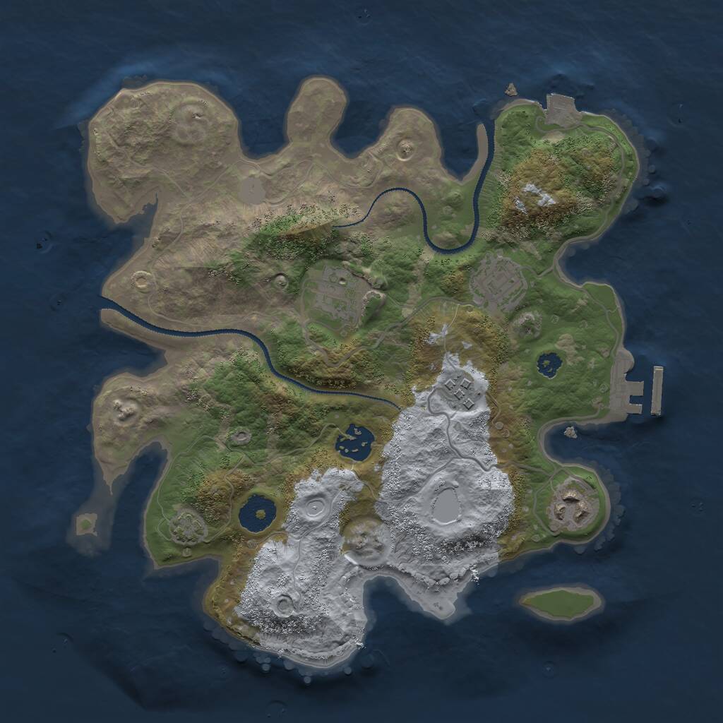 Rust Map: Procedural Map, Size: 3000, Seed: 1445324222, 8 Monuments
