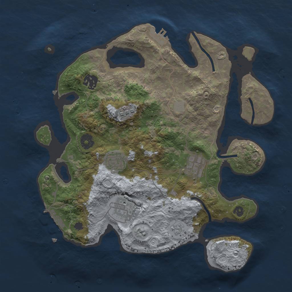 Rust Map: Procedural Map, Size: 3000, Seed: 7602518, 13 Monuments