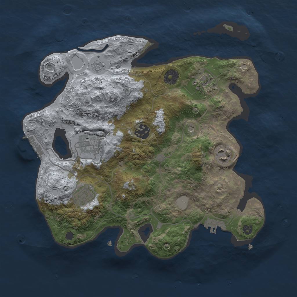 Rust Map: Procedural Map, Size: 3000, Seed: 346275243, 14 Monuments