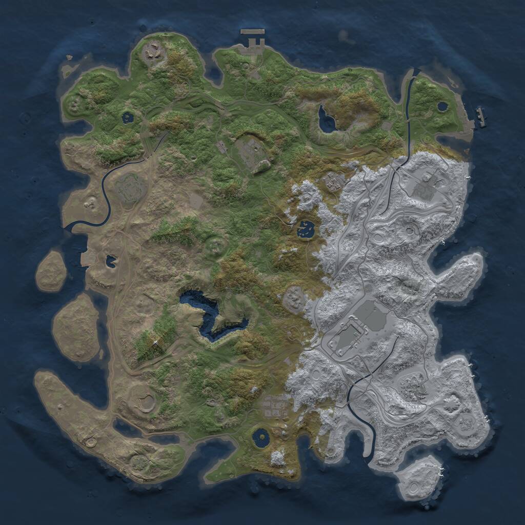 Rust Map: Procedural Map, Size: 4400, Seed: 6345789, 16 Monuments