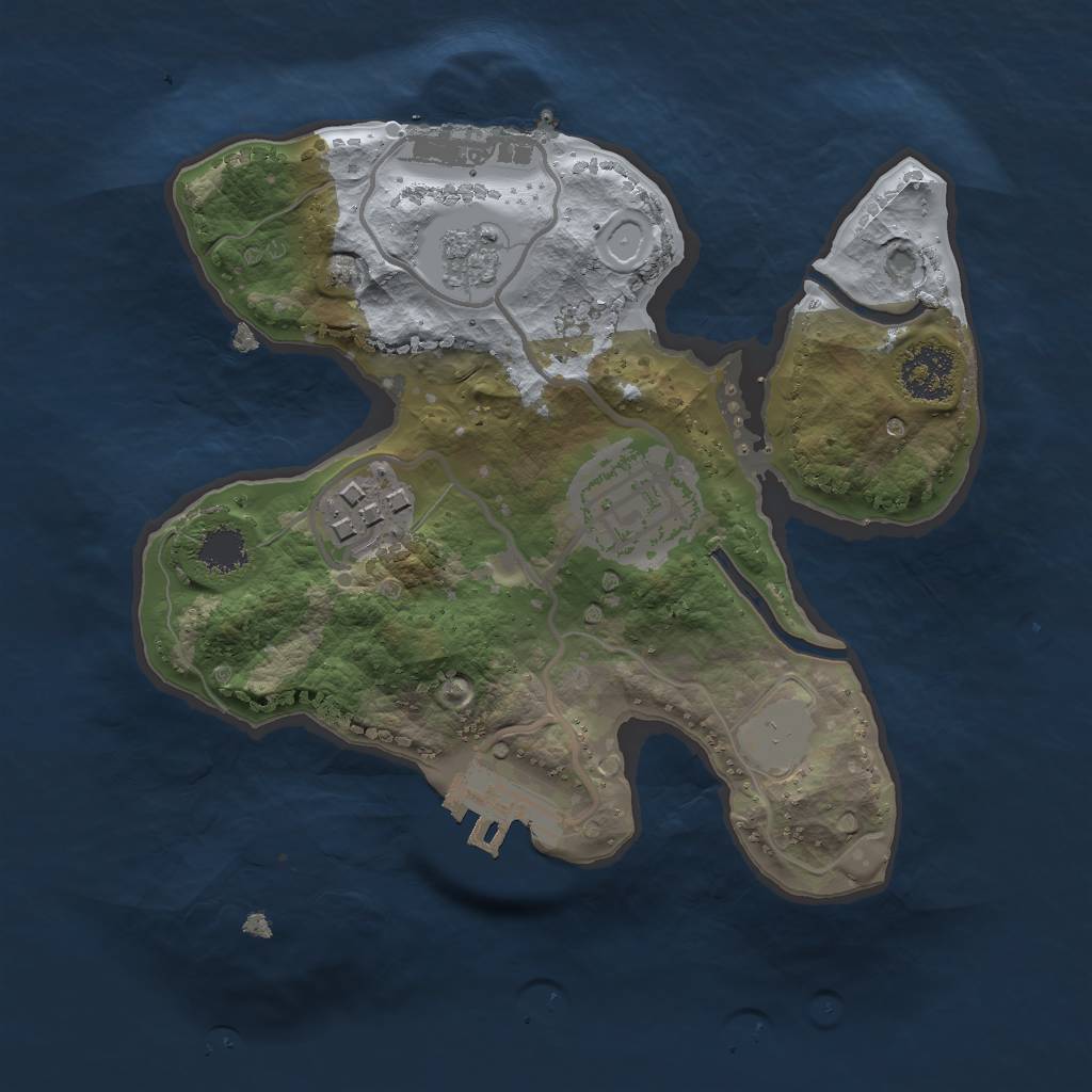 Rust Map: Procedural Map, Size: 2000, Seed: 305558820, 8 Monuments