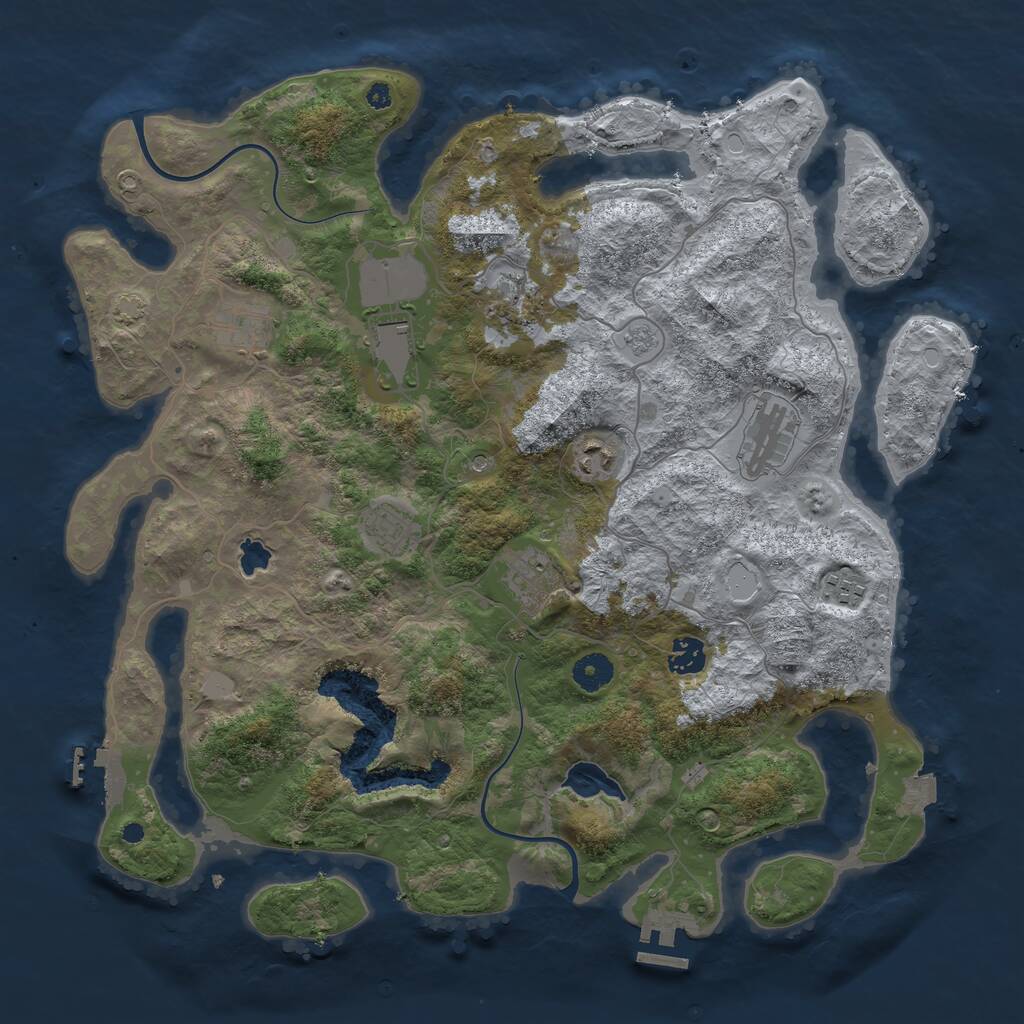 Rust Map: Procedural Map, Size: 4000, Seed: 27265915, 15 Monuments