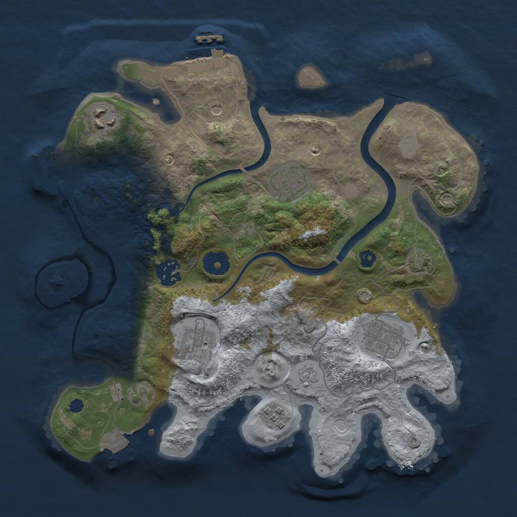 Rust Map: Procedural Map, Size: 3000, Seed: 623462364, 12 Monuments