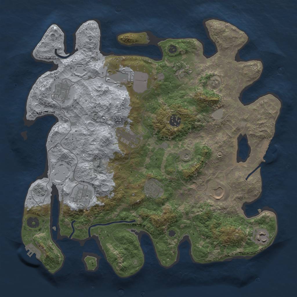 Rust Map: Procedural Map, Size: 3700, Seed: 1598477880, 17 Monuments
