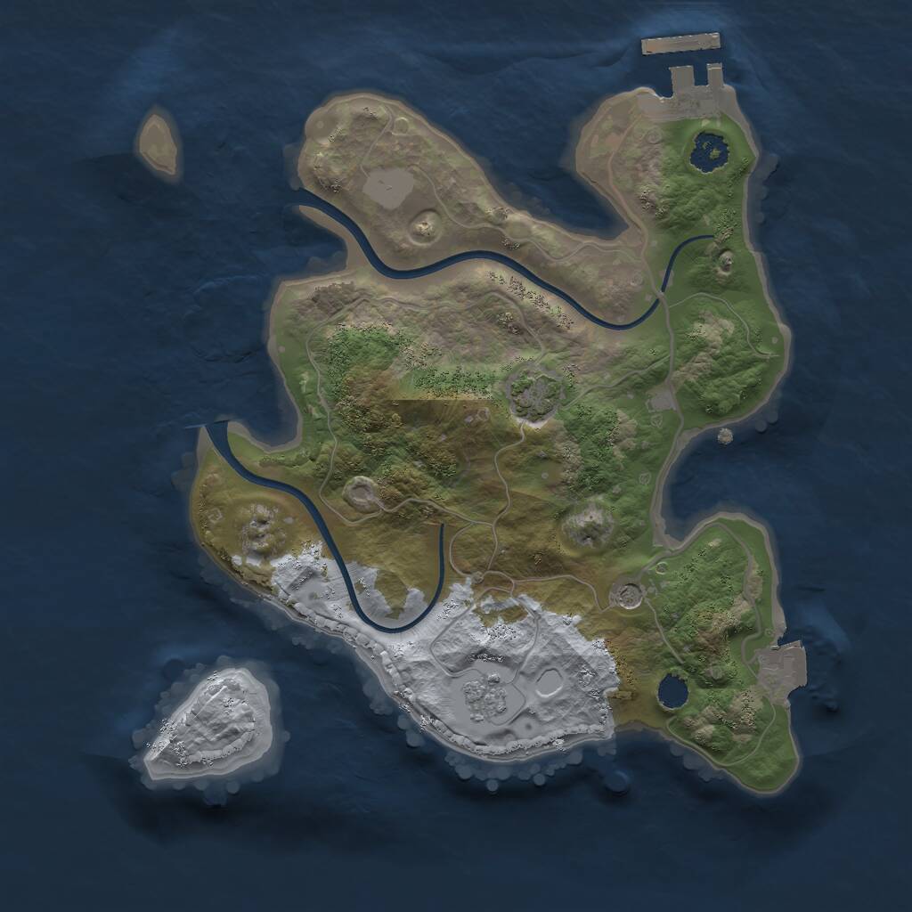 Rust Map: Procedural Map, Size: 2350, Seed: 6738, 5 Monuments