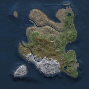 Thumbnail Rust Map: Procedural Map, Size: 2350, Seed: 6738, 5 Monuments
