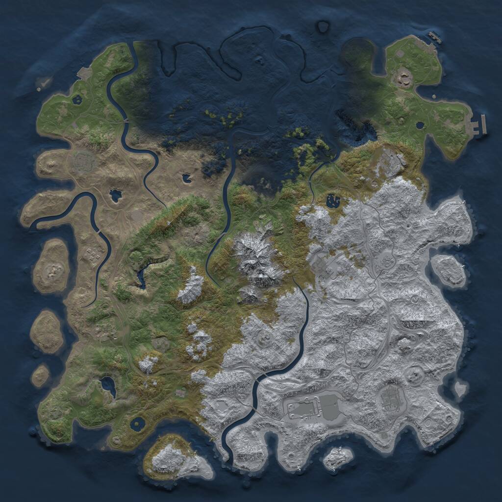 Rust Map: Procedural Map, Size: 5200, Seed: 15421, 16 Monuments
