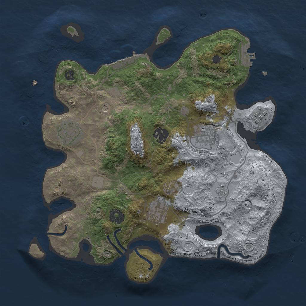 Rust Map: Procedural Map, Size: 3000, Seed: 5769034, 14 Monuments