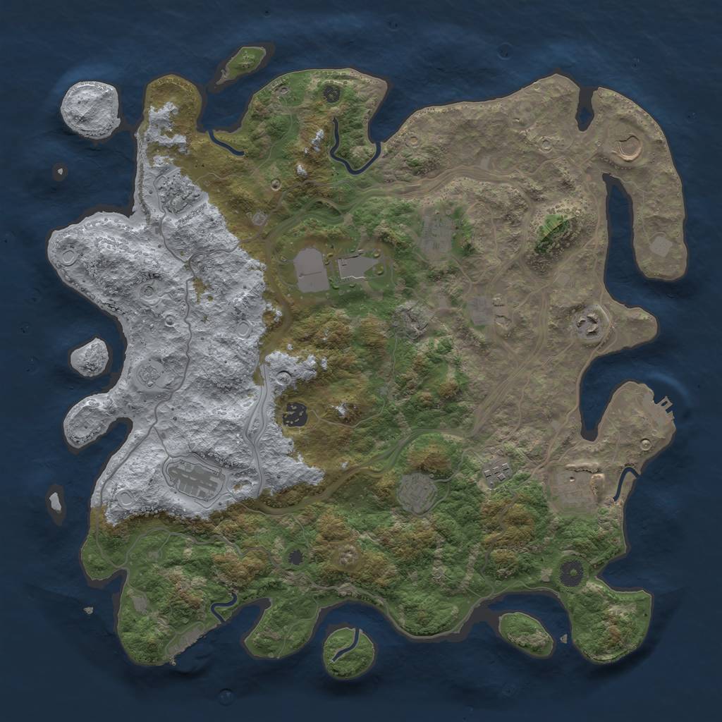 Rust Map: Procedural Map, Size: 4250, Seed: 2008187160, 20 Monuments