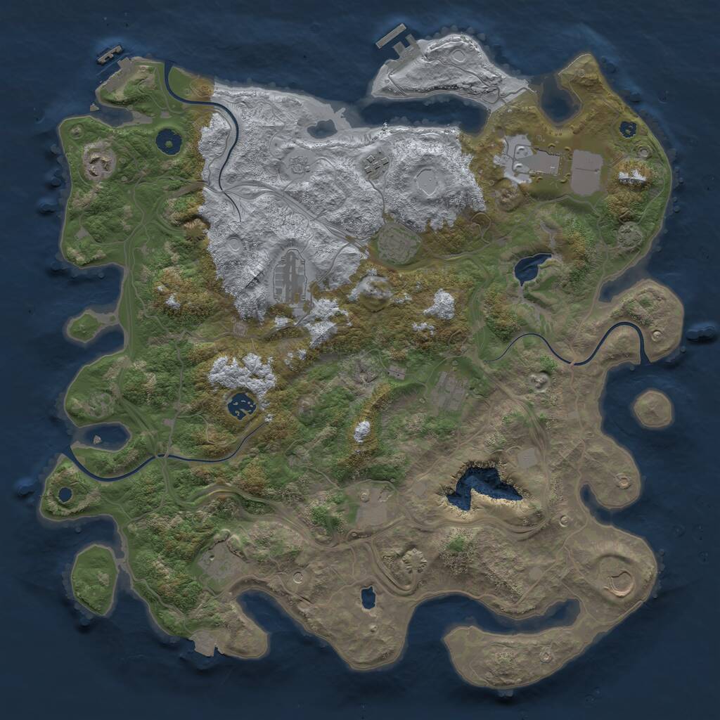 Rust Map: Procedural Map, Size: 4250, Seed: 3966, 16 Monuments