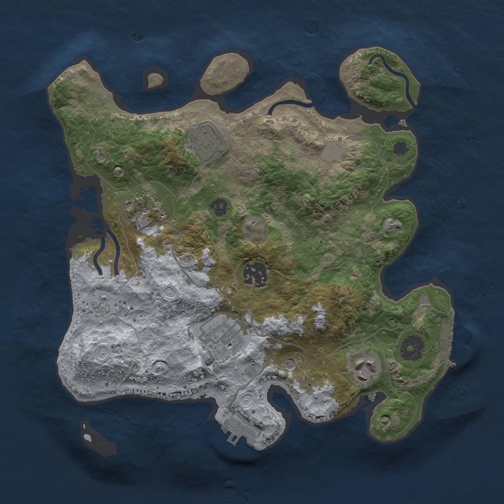 Rust Map: Procedural Map, Size: 3000, Seed: 197518, 14 Monuments
