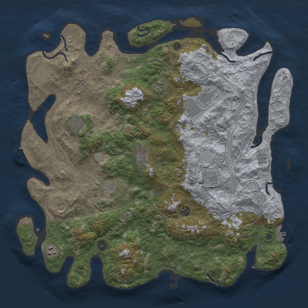 Rust Map: Procedural Map, Size: 4500, Seed: 1546713028, 20 Monuments
