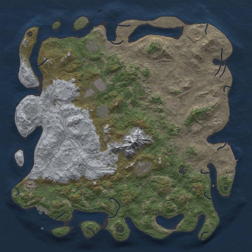 Rust Map: Procedural Map, Size: 5000, Seed: 96725, 20 Monuments