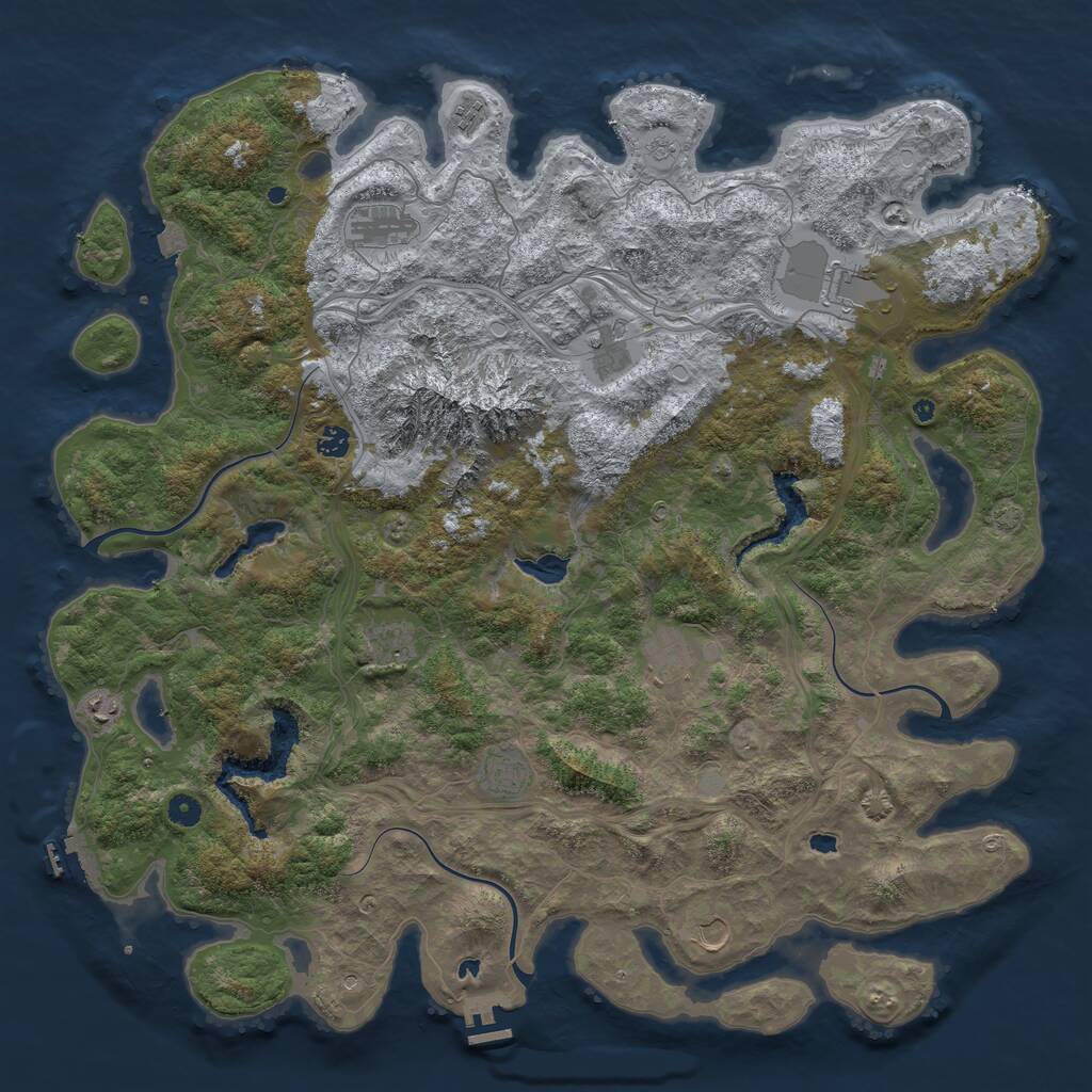 Rust Map: Procedural Map, Size: 5000, Seed: 97408130, 16 Monuments