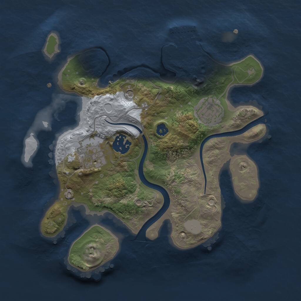 Rust Map: Procedural Map, Size: 2500, Seed: 750000, 6 Monuments