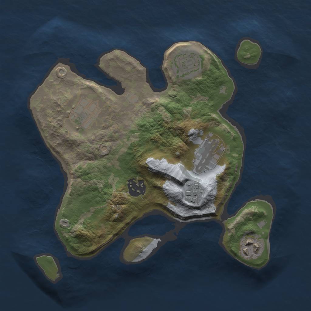 Rust Map: Barren, Size: 2500, Seed: 55634322, 8 Monuments