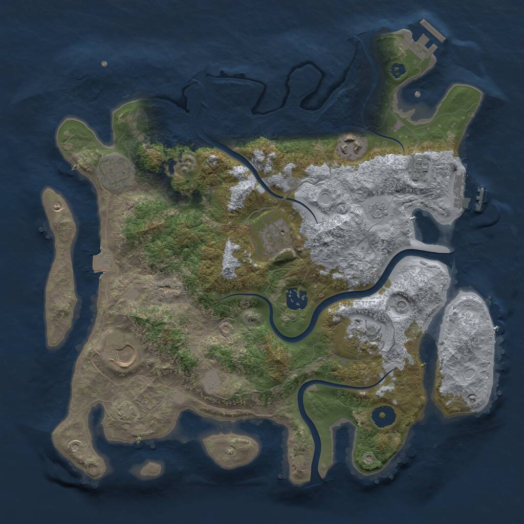 Rust Map: Procedural Map, Size: 3500, Seed: 800000, 13 Monuments
